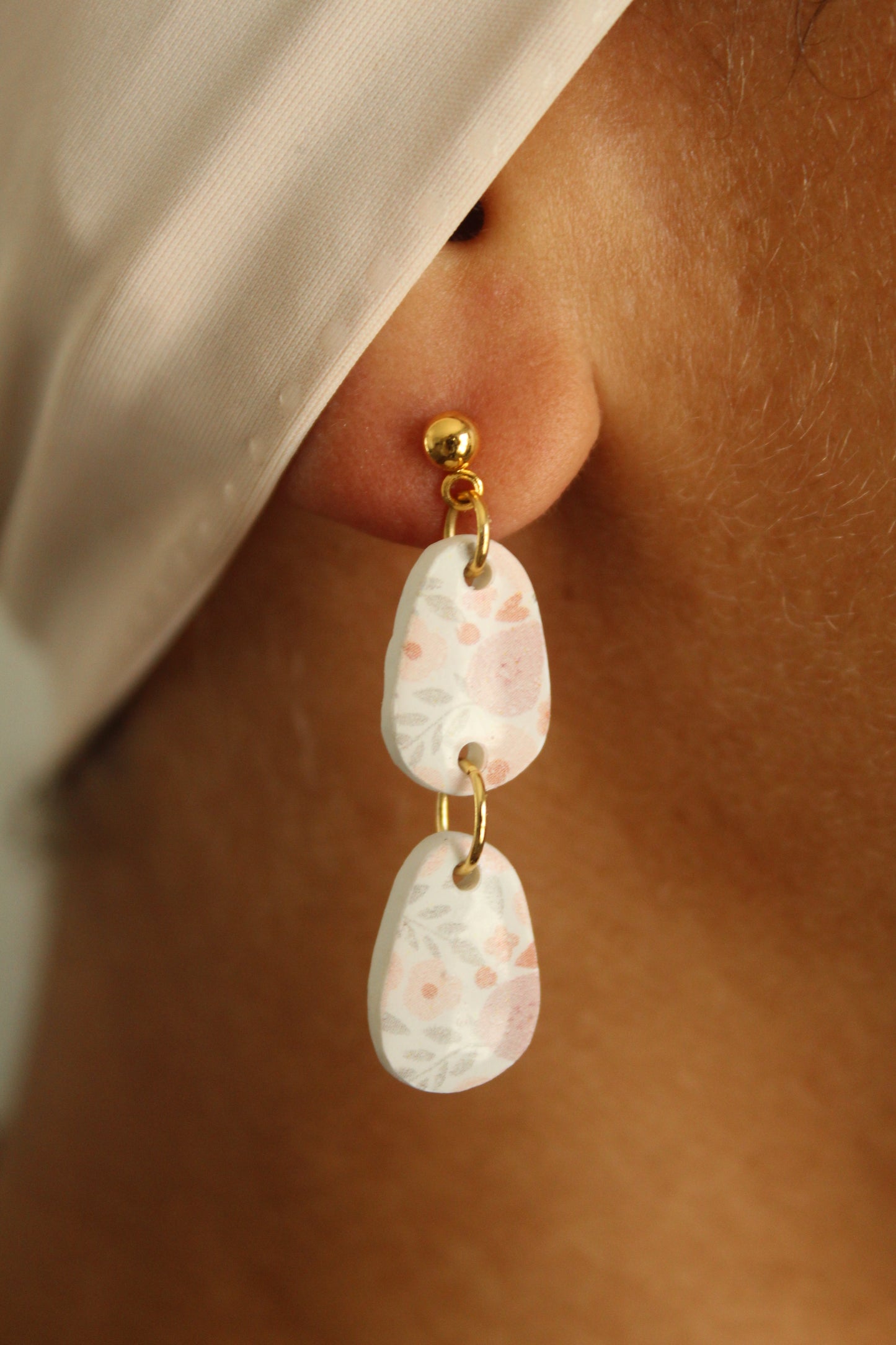 Double Coquette Garden Polymer Clay Earrings