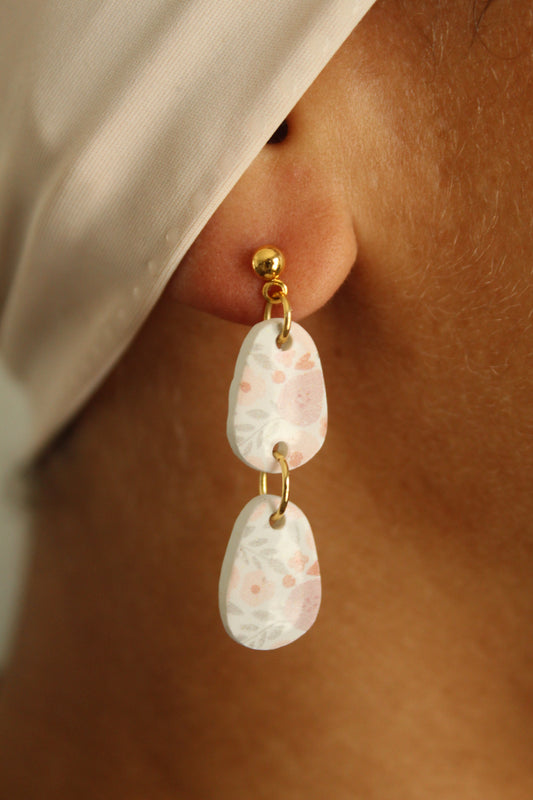 Double Coquette Garden Polymer Clay Earrings