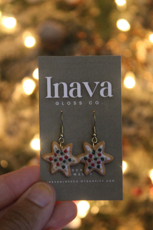 Sweet Star Sugar Cookie Polymer Clay Earrings
