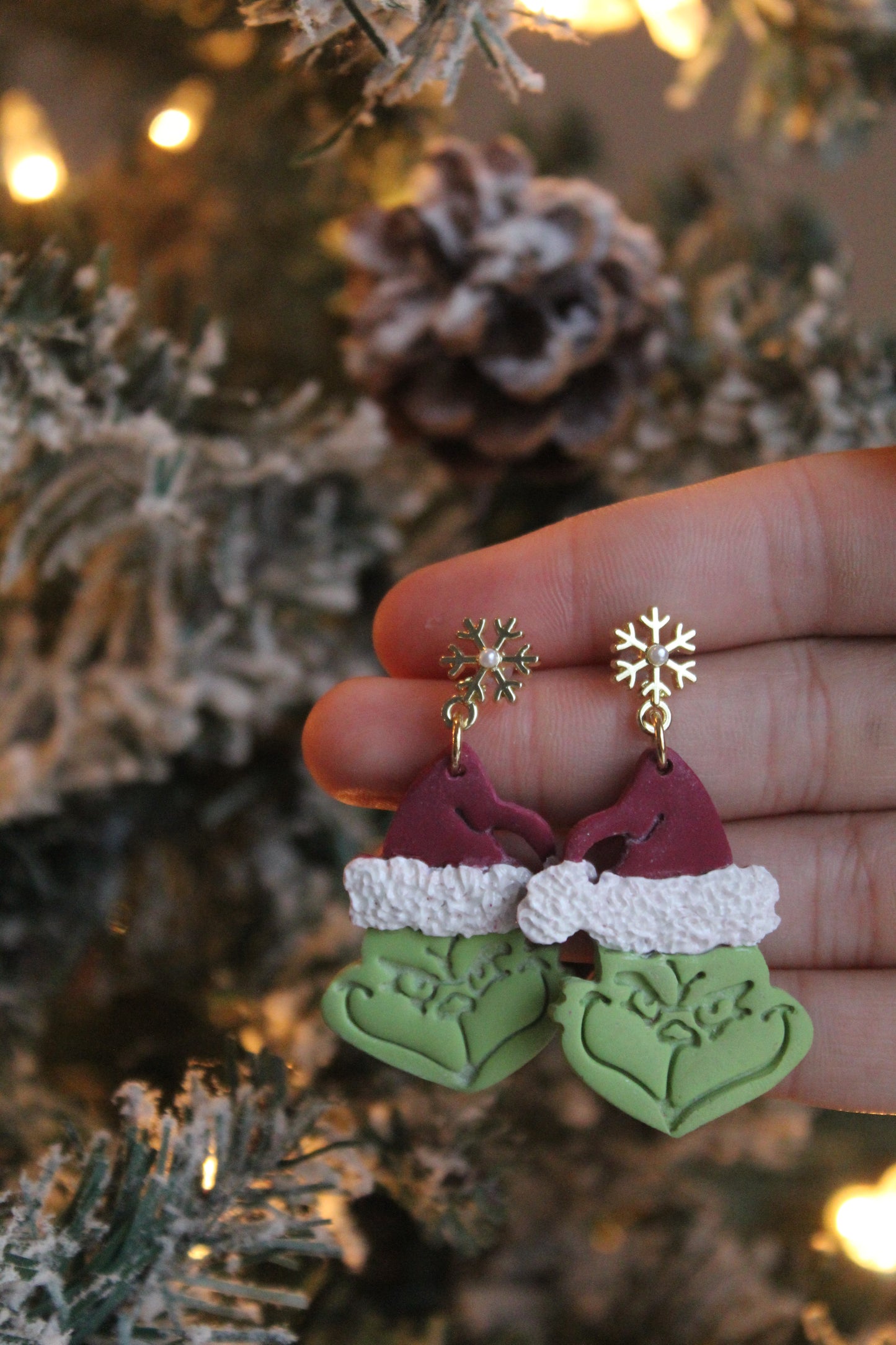Grinchmas Polymer Clay Earrings