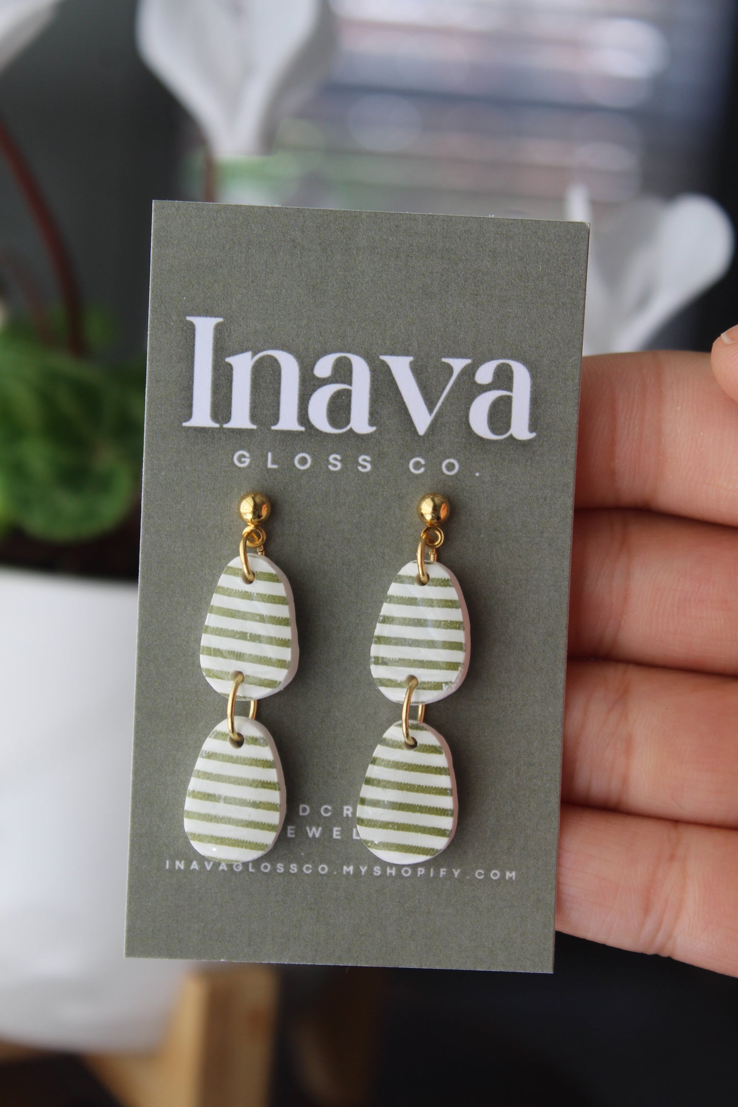 Mossling Dangle Polymer Clay Earrings