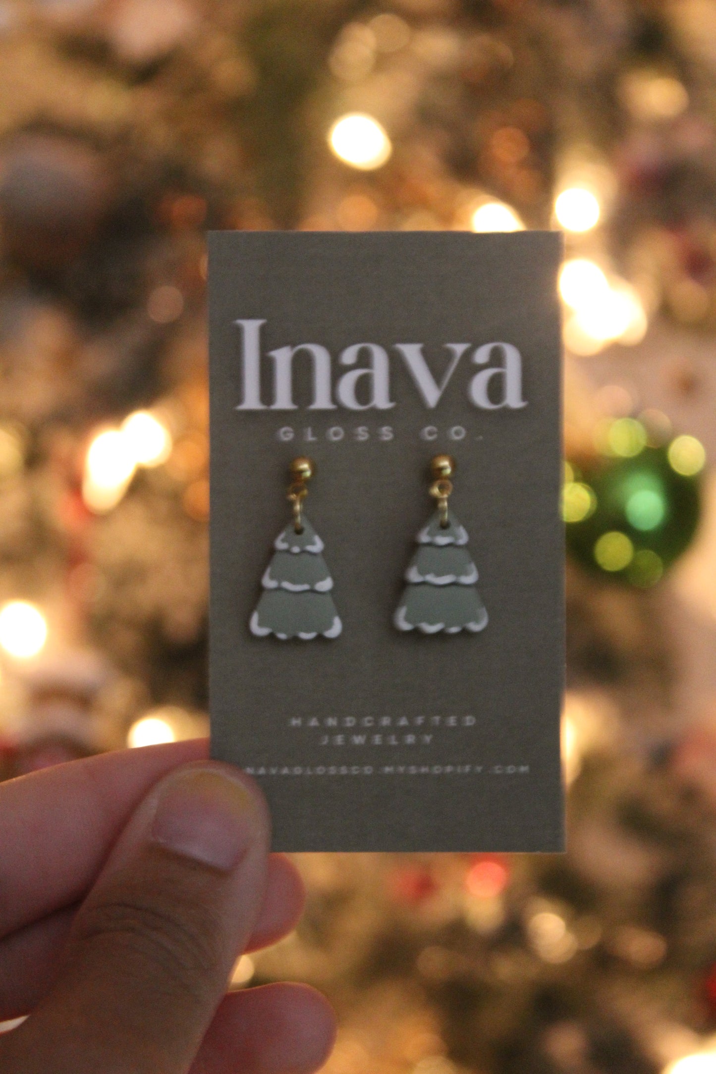 Snow Pine Trees Polymer Clay Earrings